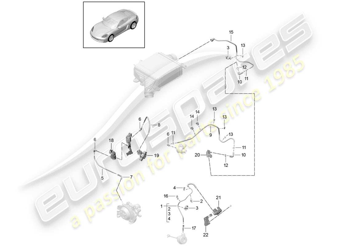porsche 2017 (718 cayman) control line-teilediagramm