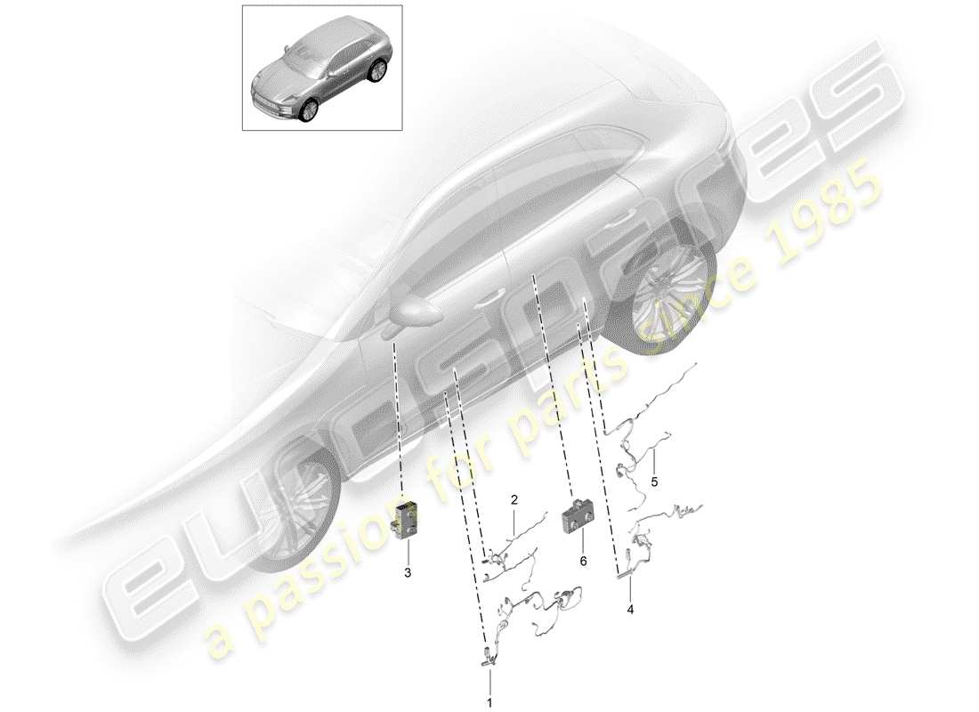 porsche 2020 (macan) harness-ersatzteildiagramm