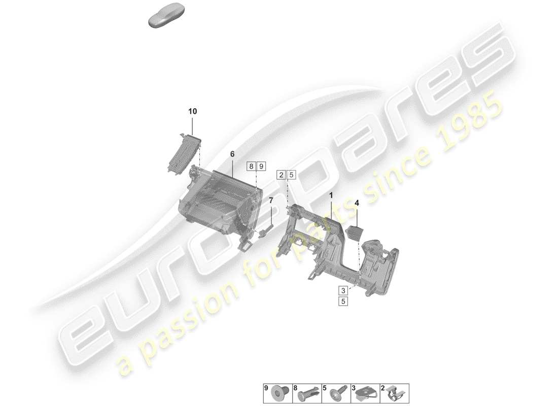 porsche 2020 (992-1) handschuhfach-ersatzteildiagramm