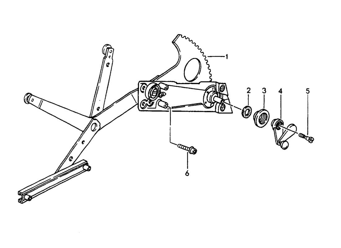 porsche 1994 (964) fensterheber - manuell ersatzteildiagramm