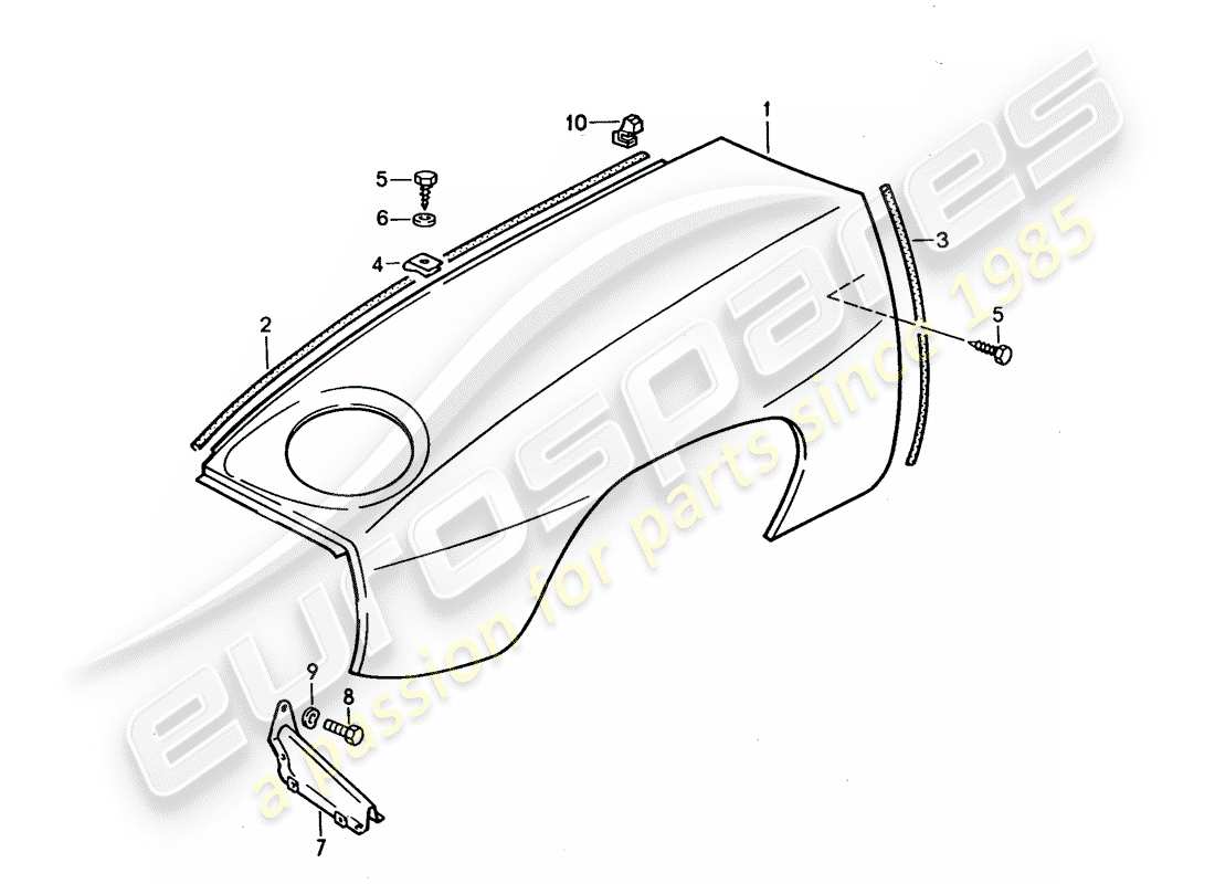 porsche 1995 (928) fender-teilediagramm