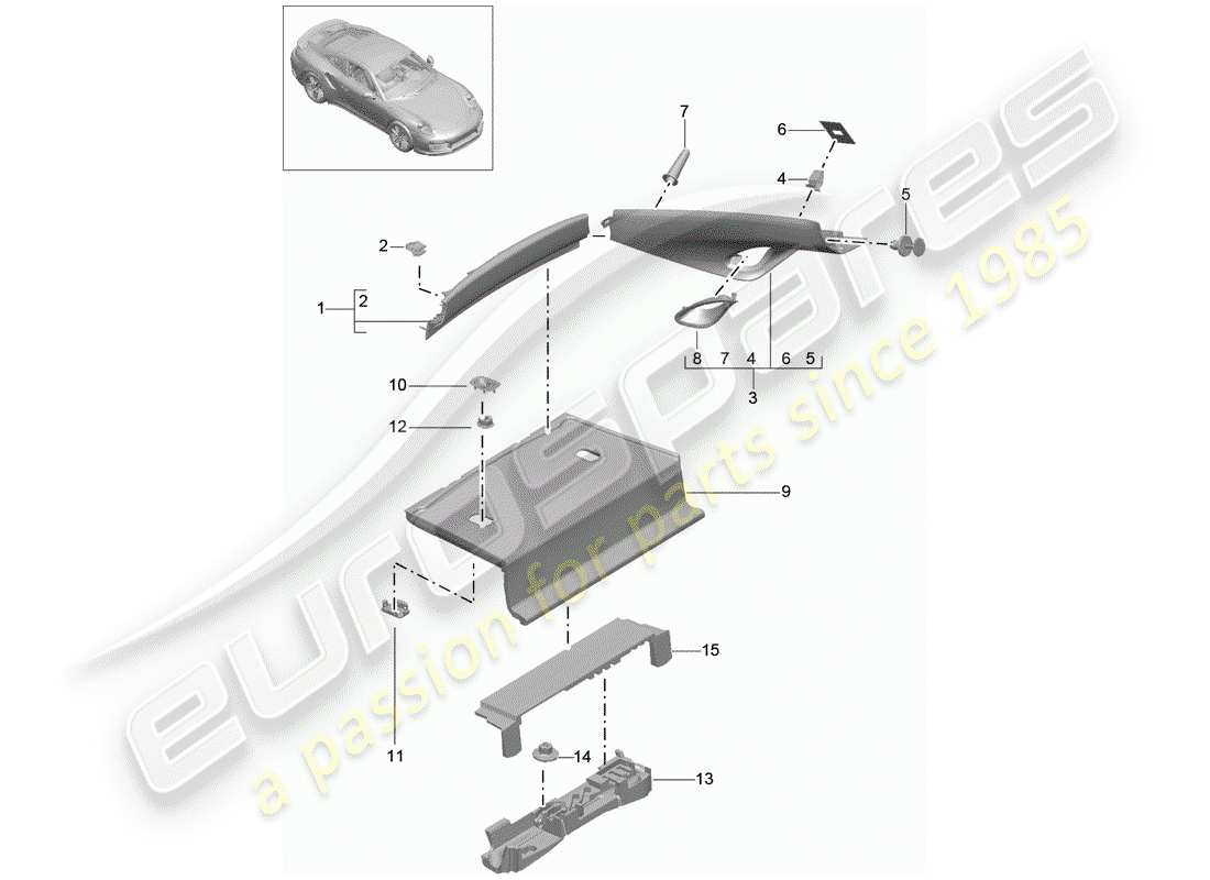 porsche 2016 (991-1 turbo) trims-teilediagramm