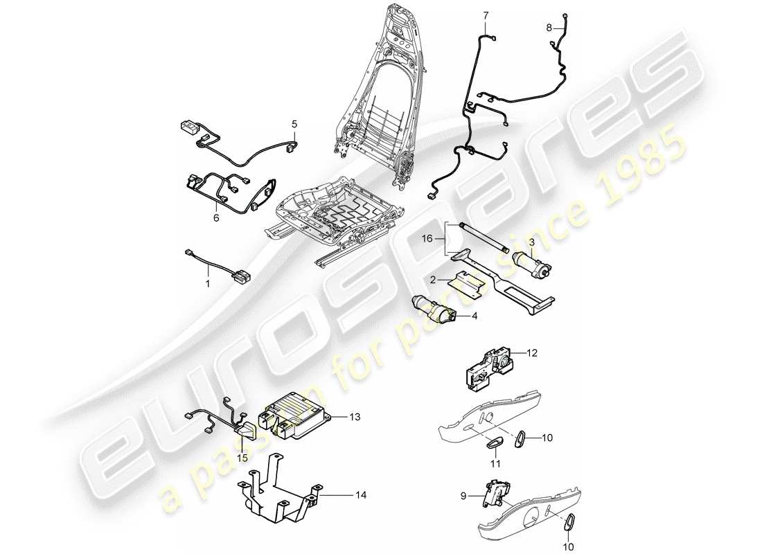 porsche 2011 (997-2 gt3) kabelbäume ersatzteildiagramm