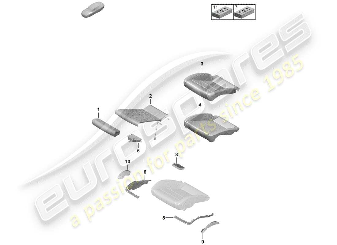porsche 2019 (718 boxster spyder) schaumteil teilediagramm