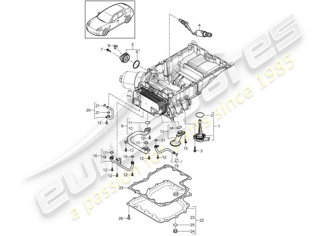 porsche 2010 (cayenne e1 9pa) ansaugkrümmer-ölwanne teilediagramm