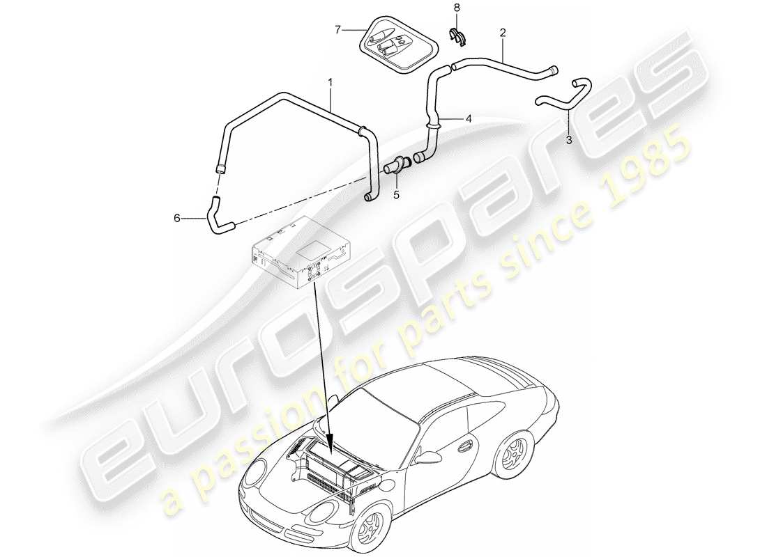 porsche 2010 (997-2) gepäckraum ersatzteildiagramm