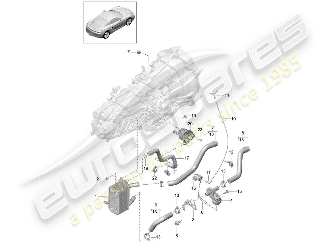 porsche 2016 (981 cayman) schaltgetriebe ersatzteildiagramm