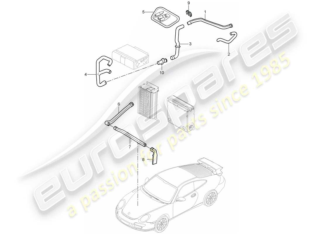 porsche 2007 (997-1 turbo / gt2) gepäckraum ersatzteildiagramm