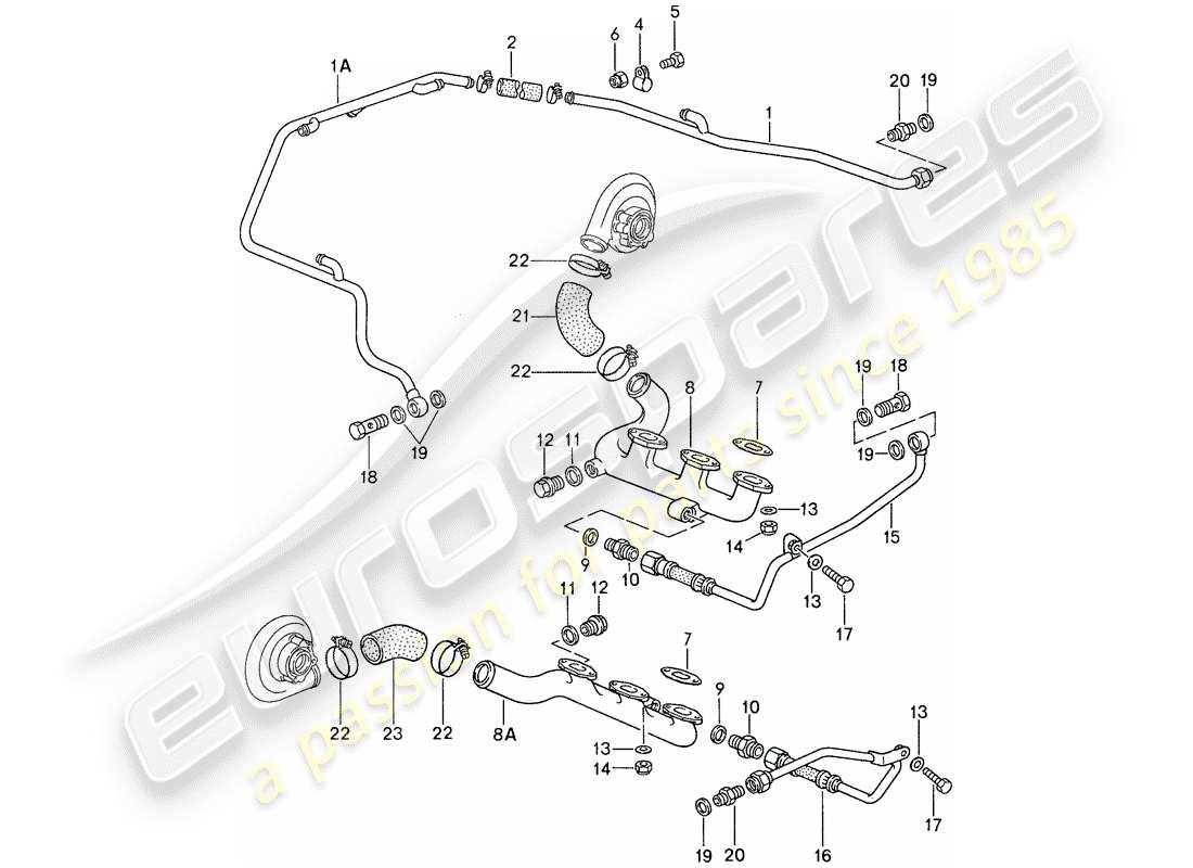 porsche 1987 (959) wasserkühlung 4 ersatzteildiagramm