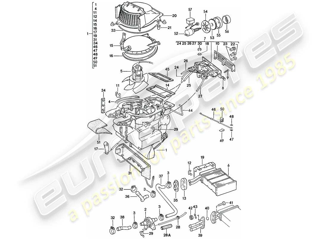 porsche 1979 (924) heizung - d - mj 1979>> - mj 1979 ersatzteildiagramm