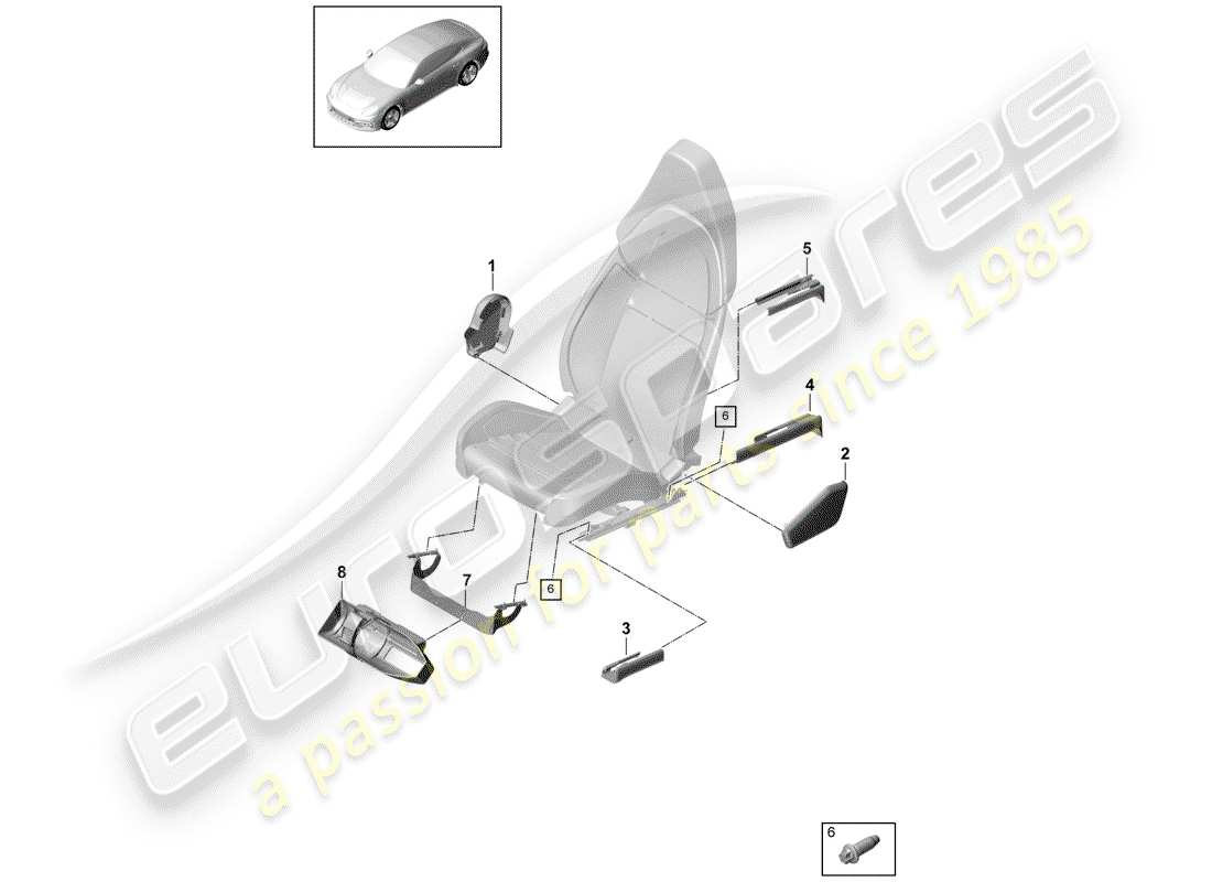 porsche 2017 (panamera 971-1) seat-ersatzteildiagramm