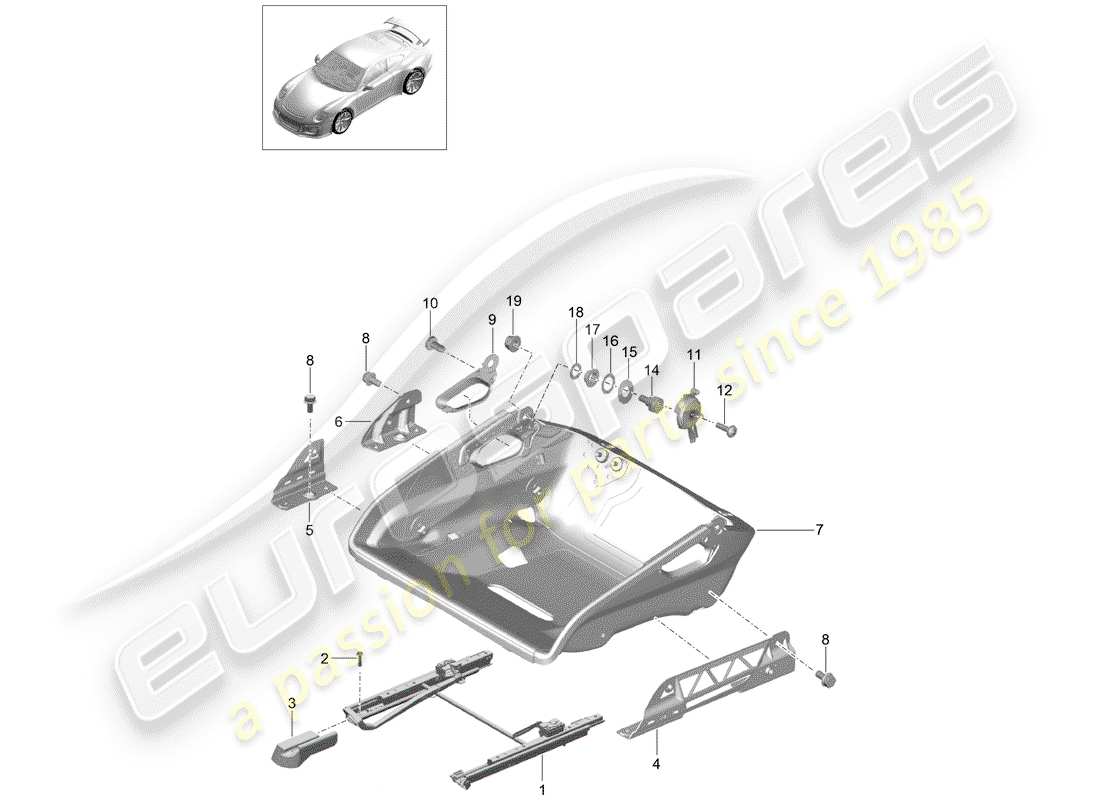 porsche 2020 (991-2 r/gt3/rs) seat-ersatzteildiagramm