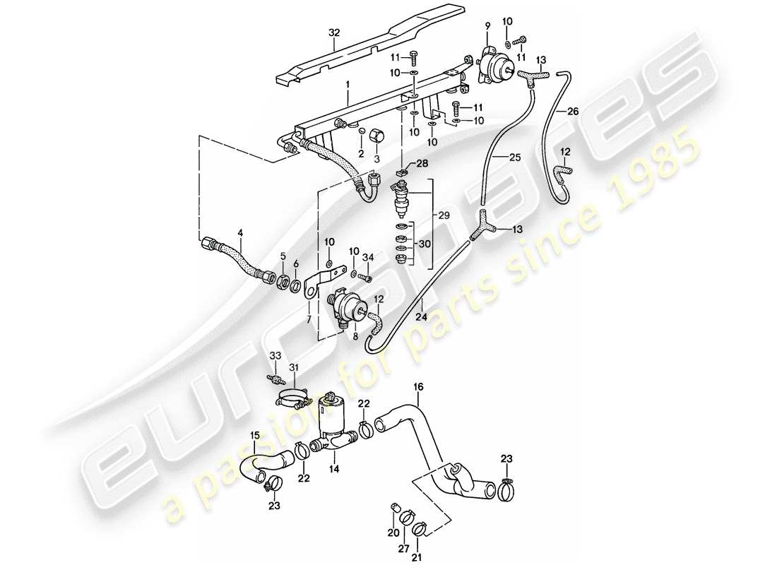porsche 1986 (944) l-jetronic - 2 ersatzteildiagramm