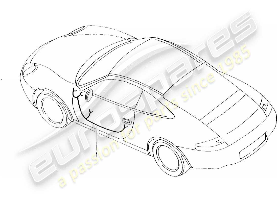 porsche 1998 (996) kabelbäume - fahrertür - beifahrertür - bedienmechanismus - cabrioverdeck - hilfsrahmen ersatzteildiagramm