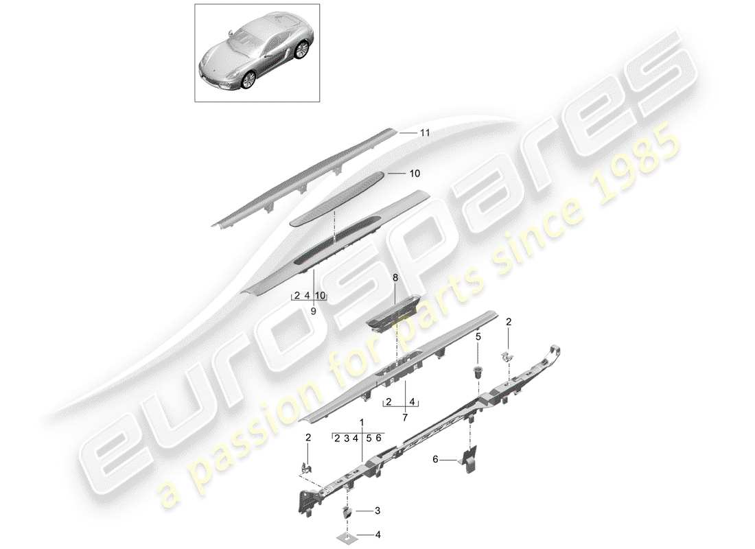 porsche 2015 (981 cayman) lining ersatzteildiagramm