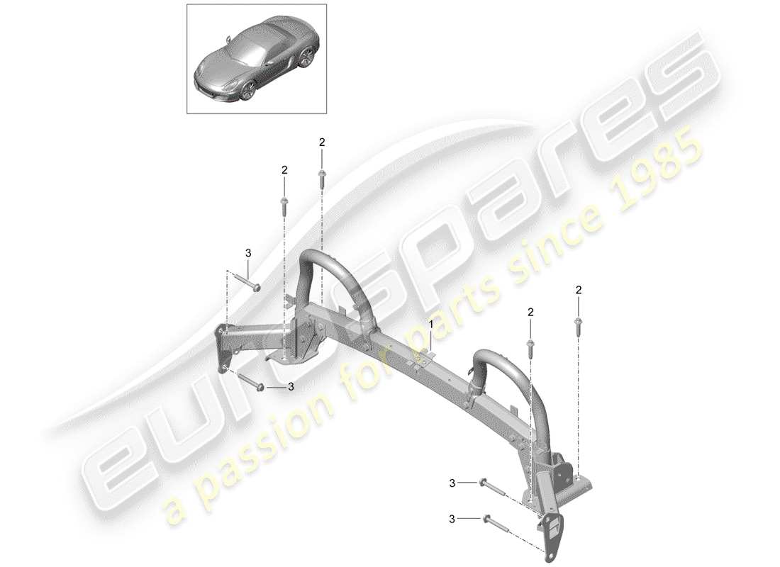 porsche 2014 (981 boxster) roll bar-ersatzteildiagramm