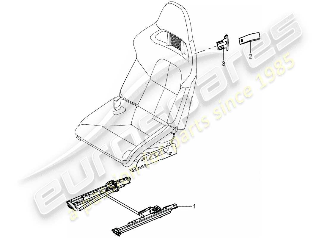 porsche 2007 (997-1 gt3) seat-ersatzteildiagramm
