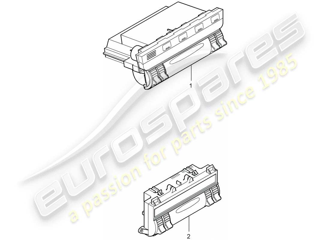 porsche 2008 (cayenne e1 9pa) bedieneinheit teilediagramm