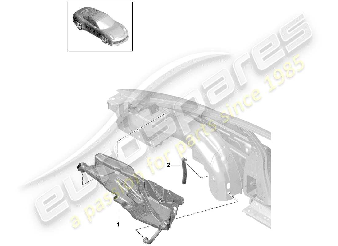 porsche 2017 (991-2 r/gt3/rs) wasserauffangschale ersatzteildiagramm