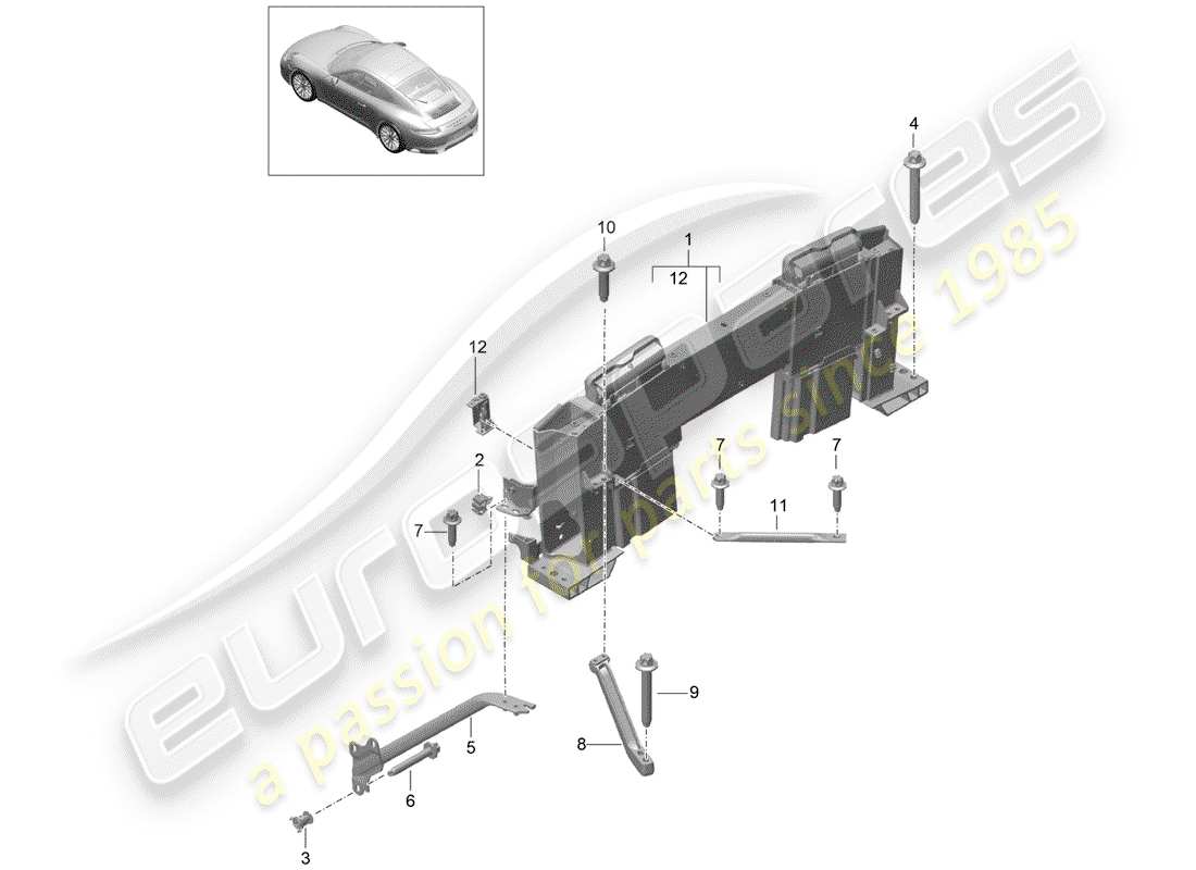 porsche 2020 (992-1) überrollschutz ersatzteildiagramm