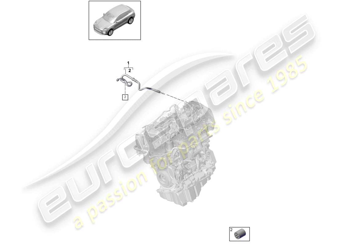porsche 2020 (macan) kraftstoffsystem kraftstoffleitung motorraum teilediagramm