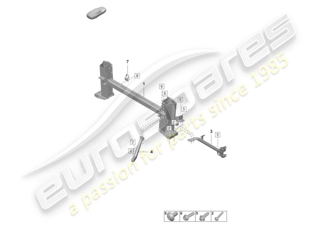 porsche 2020 (992-1) halterahmen und zubehör teilediagramm