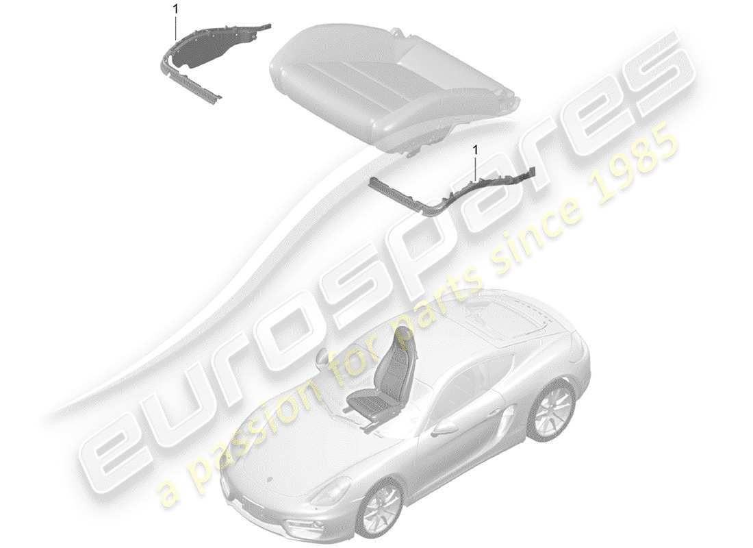 porsche 2014 (981 cayman) polsterung für sitz ersatzteildiagramm