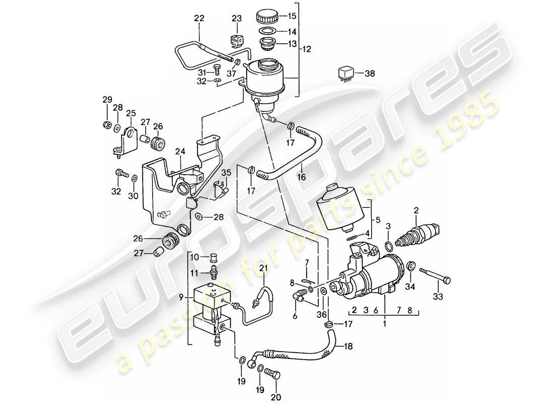 porsche 1990 (928) automatikgetriebe - sperrsteuerung 1 - d - mj 1990>> ersatzteildiagramm