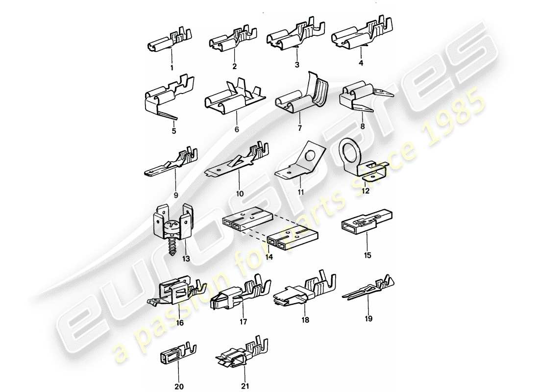 porsche 1994 (968) flachsteckverbinder - steckanschluss - ersatzteildiagramm