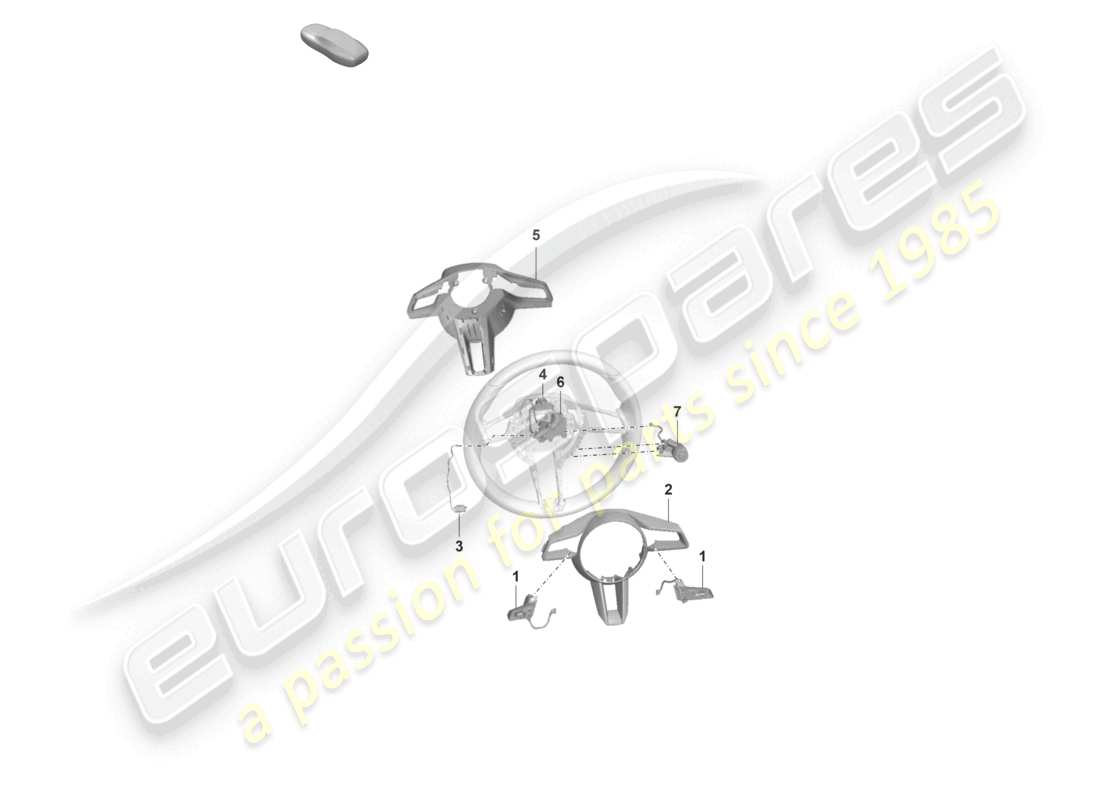 porsche 2019 (992-1) zubehör lenkrad teilediagramm