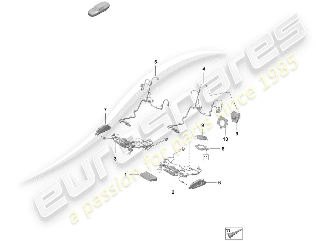 porsche 2019 (992-1) elektrik teilediagramm