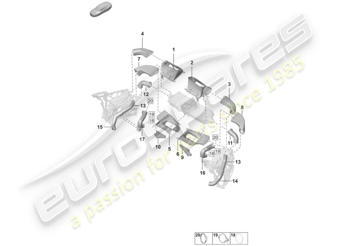 porsche 2020 (992-1) ladeluftkühler - teilediagramm