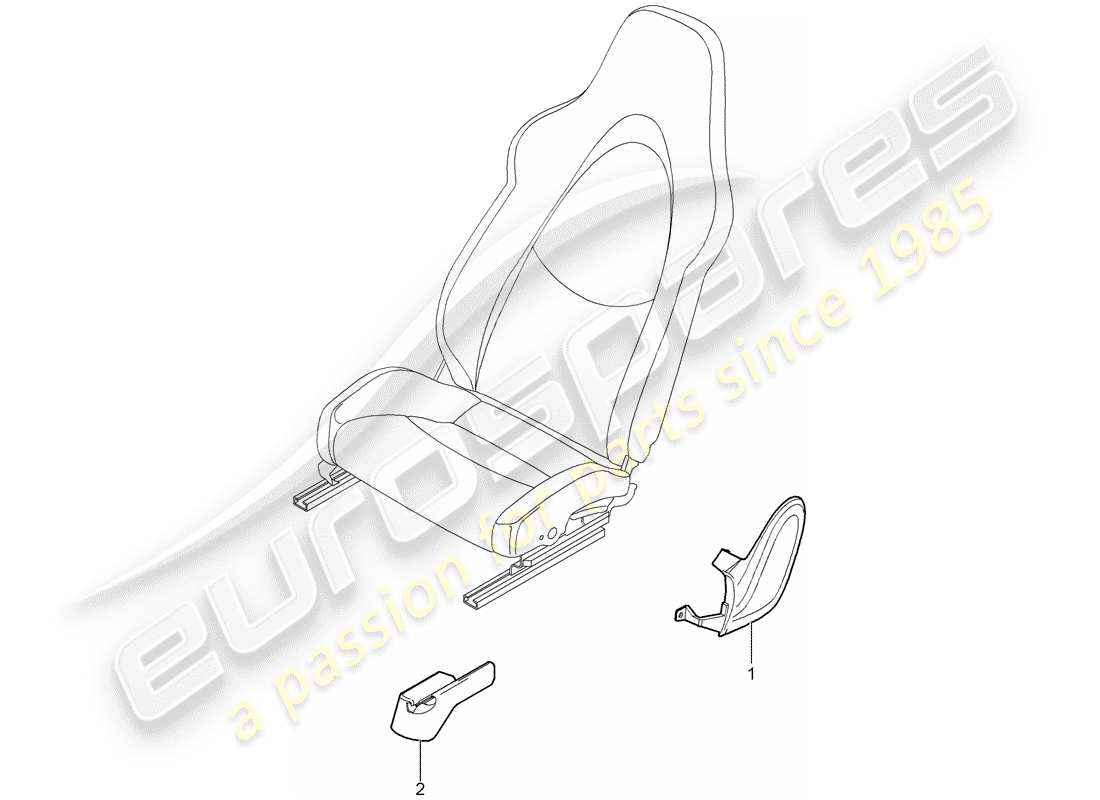 porsche 2011 (997-2 gt3) vordersitz teilediagramm