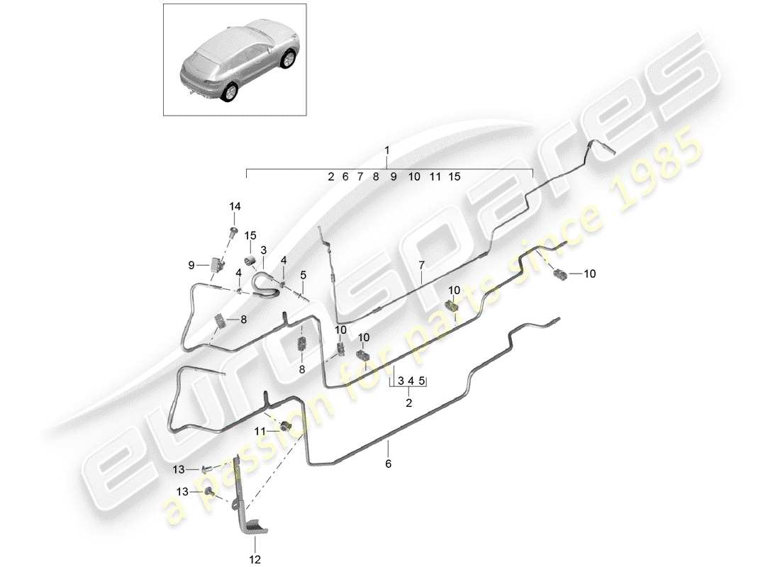 porsche 2016 (macan) kraftstoffsystem teilediagramm