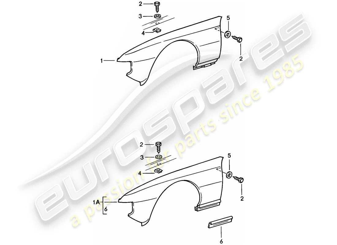 porsche 1976 (924) fender-teilediagramm