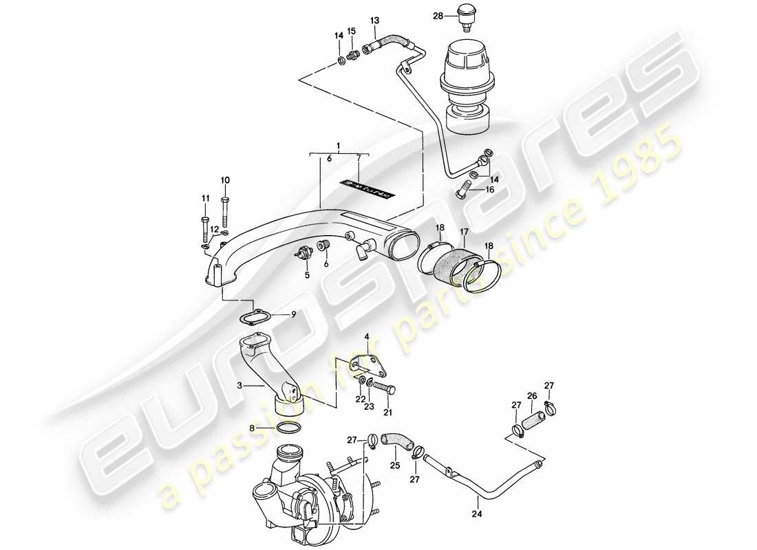 porsche 1978 (924) turbolader teilediagramm