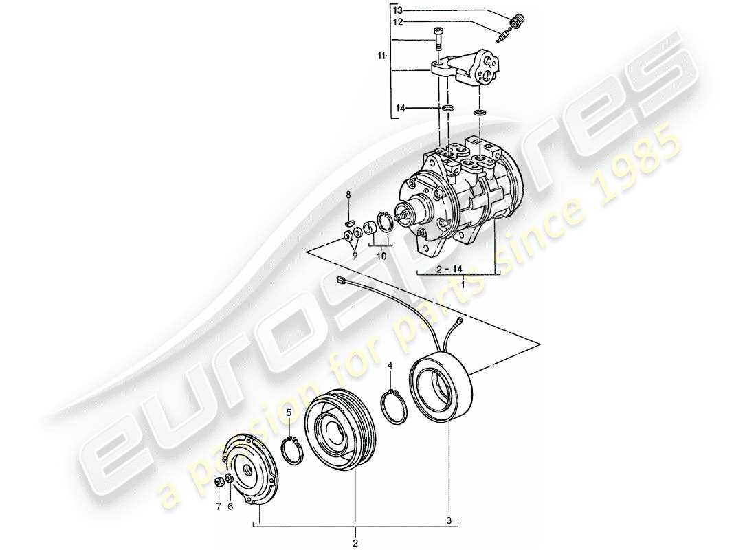 porsche 1986 (944) kompressor teilediagramm