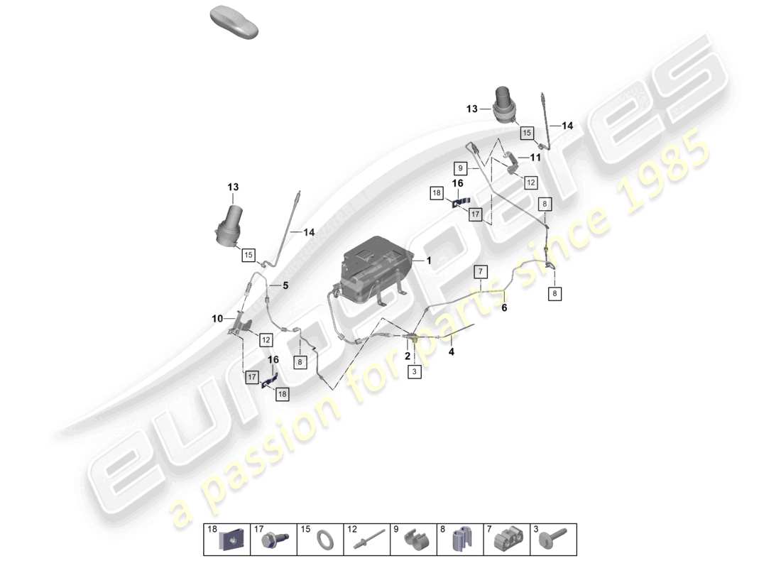 porsche 2020 (992-1) adaptive federung hydraulikleitung teilediagramm