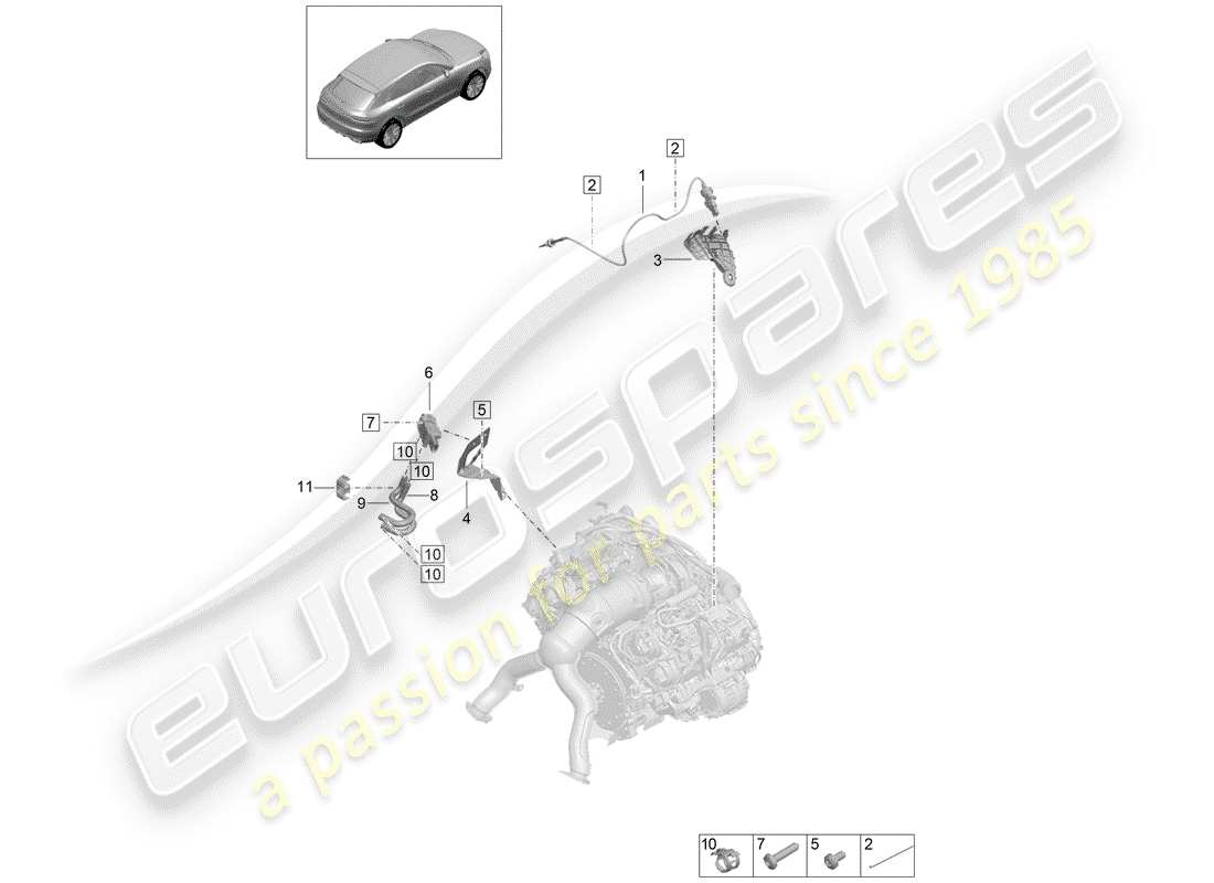 porsche 2020 (macan) differenzdrucksensor teilediagramm