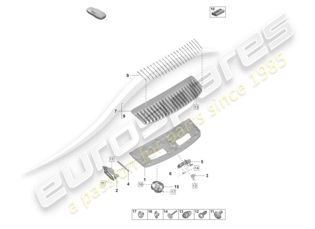 porsche 2020 (992-1) heckklappe/kofferraumdeckel sport design paket teilediagramm