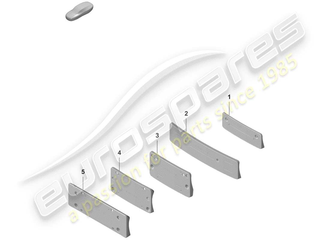 porsche 2020 (992-1) kennzeichenhalterung teilediagramm