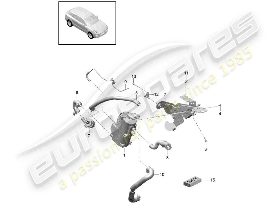 porsche 2014 (macan) zusatzheizung teilediagramm