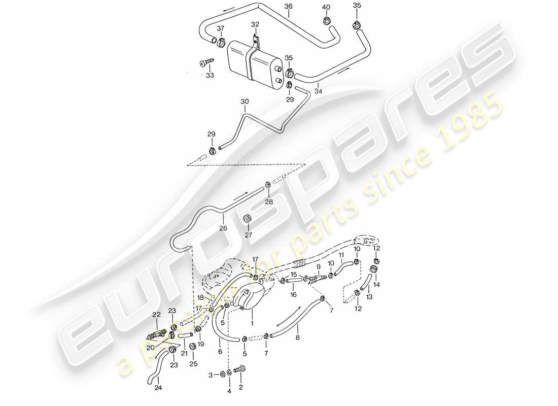 porsche 1976 (911) tankbelüftung - d >> - mj 1974 ersatzteildiagramm