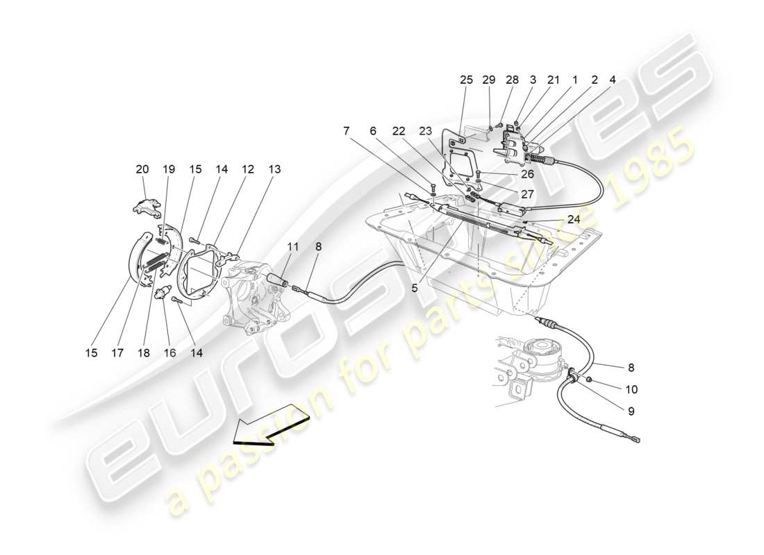 maserati qtp 3.0 tds v6 275hp (2015) parkbremse ersatzteildiagramm