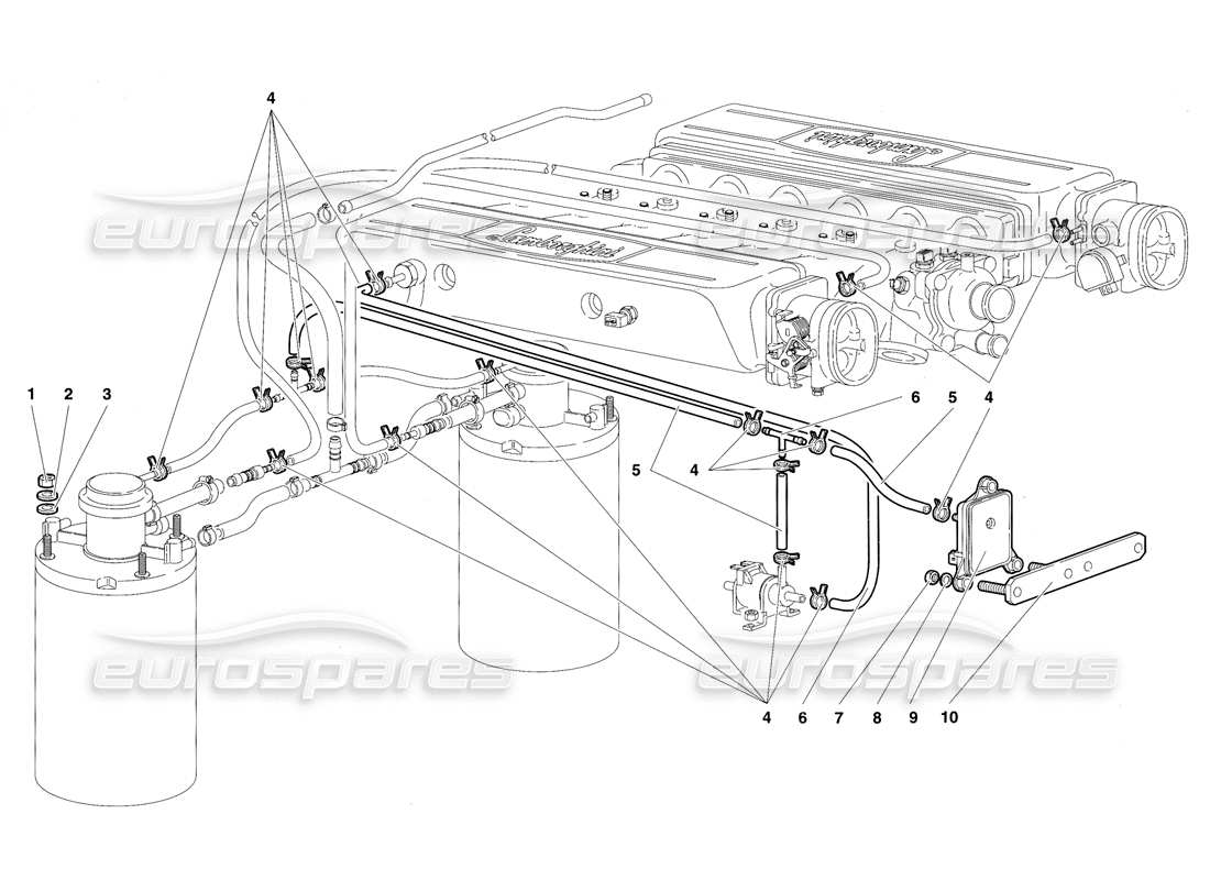 lamborghini diablo sv (1997) kraftstoffsystem teilediagramm