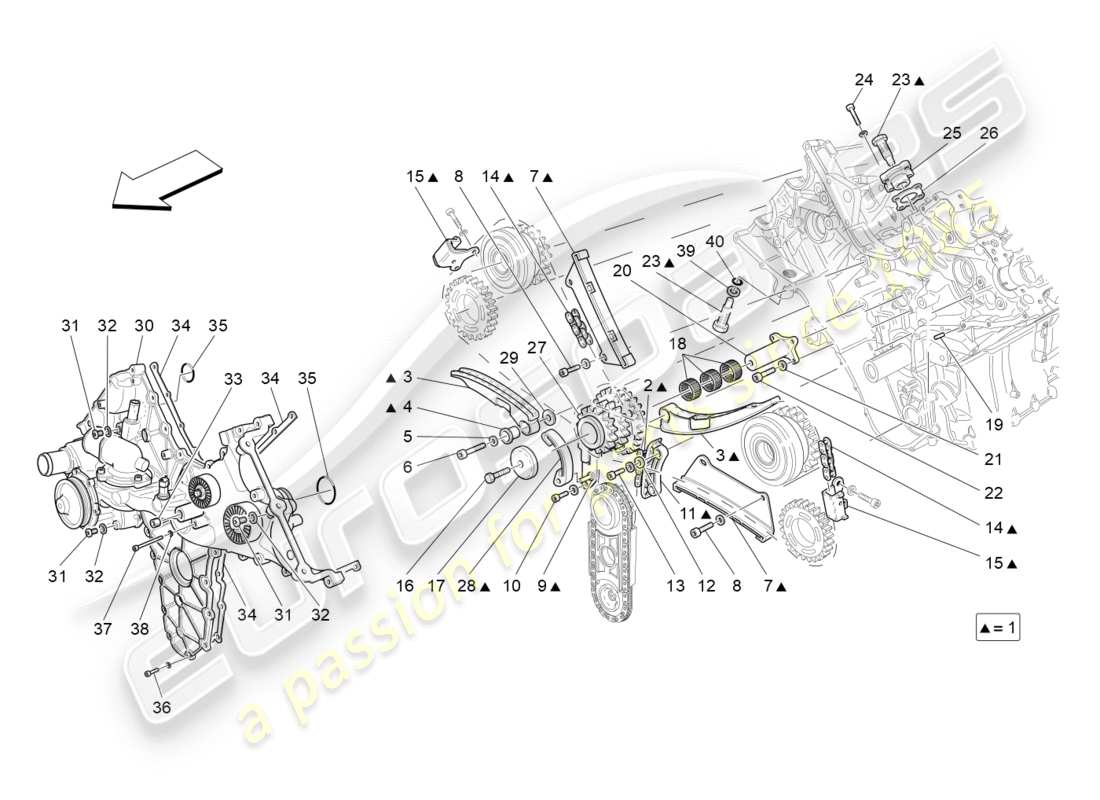 maserati granturismo s (2014) zeitliche koordinierung teilediagramm