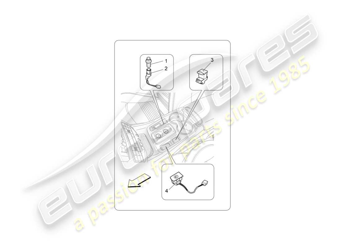 maserati granturismo (2012) mittelkonsolengeräte ersatzteildiagramm