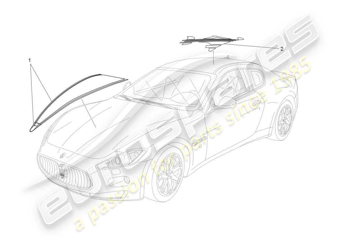 maserati granturismo (2008) schilde, verkleidungen und abdeckplatten ersatzteildiagramm