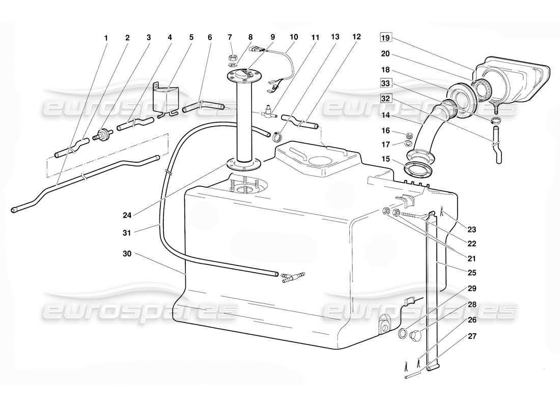 lamborghini diablo (1991) kraftstoffsystem (gültig für version vom juni 1992) teilediagramm