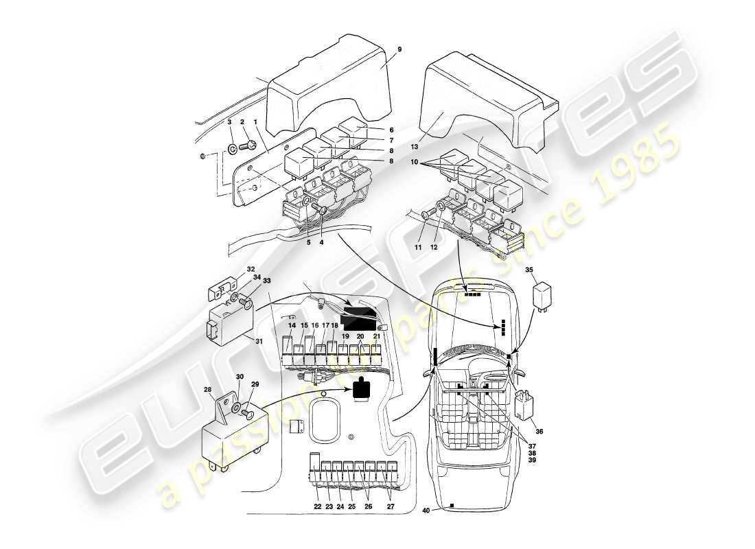 aston martin v8 volante (1997) relais, bis vin 89026 ersatzteildiagramm